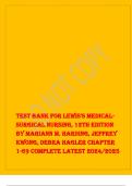 Test Bank For Lewis's Medical-  Surgical Nursing&comma; 12th Edition  by Mariann M&period; Harding&comma; Jeffrey  Kwong&comma; Debra Hagler Chapter  1-69 Complete Latest 2024&sol;2025