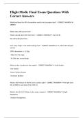 Flight Medic Final Exam Questions With Correct Answers&period;
