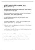 CBET Study Guide Questions With Correct Answers