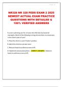 NR328&sol;NR 328 PEDS EXAM 2 2025 NEWEST ACTUAL EXAM PRACTICE QUESTIONS WITH DETAILED & 100- VERIFIED ANSWERS 