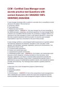 CCM - Certified Case Manager exam secrets practice test Questions with correct Answers &lpar;A&plus; GRADED 100&percnt; VERIFIED&rpar; 2025&sol;2026