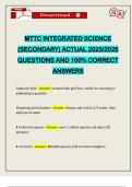 MTTC INTEGRATED SCIENCE &lpar;SECONDARY&rpar; ACTUAL 2025&sol;2026 QUESTIONS AND 100&percnt; CORRECT ANSWERS