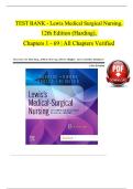 TEST BANK - Lewis Medical Surgical Nursing&comma;  12th Edition &lpar;Harding&rpar;&comma;  Chapters 1 - 69 &vert; All Chapters Verified