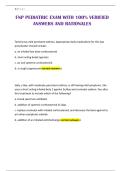 FNP PEDIATRIC EXAM WITH 100&percnt; VERIFIED ANSWERS AND RATIONALES