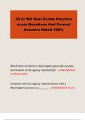 30 hr WA Real Estate Practice  exam Questions And Correct  Answers Rated 100&percnt;