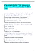 UWorld NCLEX-RN Test 2 Questions with Correct Answers &vert; Graded A&plus; &vert; Latest Update 2025&sol;2026
