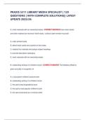 PRAXIS 5311 LIBRARY MEDIA SPECIALIST &vert; 120  QUESTIONS &vert; WITH COMPLETE SOLUTIONS&vert;&vert; LATEST  UPDATE 2025&sol;26 