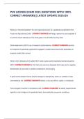 PUE LICENSE EXAM 2025 QUESTIONS WITH 100&percnt;  CORRECT ANSWERS&vert;&vert; LATEST UPDATE 2025&sol;26 