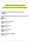 California ARF Administrator Exam Study &ndash; Questions and Answers Verified by Expert&comma; 100&percnt; Guarantee Passing Score