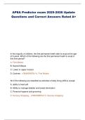 APEA Predictor exam 2025-2026 Update  Questions and Correct Answers Rated A&plus;