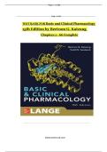 Basic and Clinical Pharmacology, 15th Edition TEST BANK by Bertram G. Katzung, Verified Chapters 1 - 66, Complete Newest Version