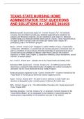 Texas Nursing Home Administrator 2025 EXAM QUESTIONS AND VERIFIED ANSWERS &lpar;100&percnt; CORRECT ANSWERS&rpar; A&plus; GRADED &vert; ALREADY PASSED&excl;&excl;