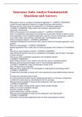 Insurance Suite Analyst Fundamentals Questions and Answers