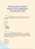 CPHQ test questions &vert; Actual Exam Questions & Correct Certified Solutions &lpar;New Update 2025 &vert; 2026&rpar;       