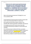 PNCB ACUTE CARE EXAM QUESTION BANK  2025&sol;2026 ACTUAL EXAM QUESTIONS AND  CORRECT DETAILED ANSWERS &lpar;VERIFIED  ANSWERS&rpar; ALL ANSWERED &lbrace;350 Q & A&rcub; ALREADY  GRADED A&plus;&sol; ACUTE CARE PNCB EXAM PREP &vert;  BRAND NEW&excl; &vert; CURRENTLY TESTING 
