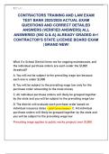CONTRACTORS TRAINING AND LAW EXAM  TEST BANK 2025&sol;2026 ACTUAL EXAM  QUESTIONS AND CORRECT DETAILED  ANSWERS &lpar;VERIFIED ANSWERS&rpar; ALL  ANSWERED &lbrace;550 Q & A&rcub; ALREADY GRADED A&plus;&sol;  CONTRACTOR&rsquo;S STATE LICENSE BOARD EXAM  &vert; BRAND NEW&excl;