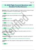 10- A220 Flight Controls Questions with  Detailed Verified Answers