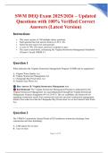SWM DEQ Exam 2025&sol;2026 &ndash; Updated Questions with 100&percnt; Verified Correct Answers &lpar;Latest Version&rpar;