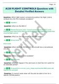 A220 FLIGHT CONTROLS Questions with  Detailed Verified Answers