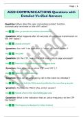 A220 COMMUNICATIONS Questions with  Detailed Verified Answers