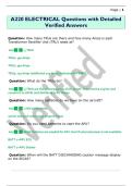 A220 ELECTRICAL Questions with Detailed  Verified Answers 