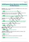 A220 Systems Exam Questions with Detailed  Verified Answers 