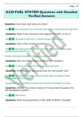 A220 FUEL SYSTEM Questions with Detailed  Verified Answers 