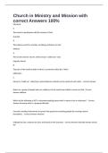 Church in Ministry and Mission with correct Answers 100&percnt;