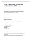 EXAM 1- Ministry & Mission with correct answers 100&percnt;