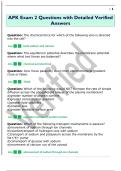 APK Exam 2 Questions with Detailed Verified  Answers