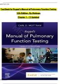 Test Bank For Ruppel's Manual of Pulmonary Function Testing 12th Edition by Carl Mottram &vert;&vert;ISBN&colon;9780323762618