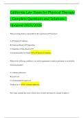 California Law Exam for Physical Therapy &vert; Complete Questions and Solutions &vert; Updated 2025&sol;2026