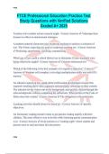 FTCE Professional Education Practice Test Study Questions with Verified Solutions Graded A&plus; 2025
