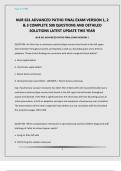 NUR 631 ADVANCED PATHO FINAL EXAM VERSION 1&comma; 2 & 3 COMPLETE 500 QUESTIONS AND DETAILED SOLUTIONS LATEST UPDATE THIS YEAR