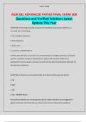 NUR 631 ADVANCED PATHO FINAL EXAM 300 Questions and Verified Solutions Latest Update This Year