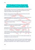 FTCE Reading K-12 Exam Study Guide Questions and Answers Graded A&plus; 2025