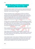 FTCE Reading K-12 Exam Practice Questions with Answers 2025