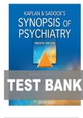 TEST BANK FOR Kaplan & Sadock&rsquo;s Synopsis of Psychiatry&comma; Twelfth&comma; North American Edition by Robert Boland&comma; Marcia Verduin&comma; Dr&period; Pedro Ruiz ISBN&colon; 978-1975145569 COMPLETE GUIDE 100&percnt; VERIFIED ALL CHAPTERS COVERED A&plus; GRADE ASSURED&excl;&excl;&excl;&excl;&excl;NEW LATEST UPDATE&excl;&excl;&excl;&excl;&excl;&excl;