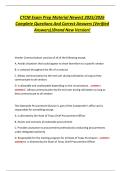 CTCM Exam Prep Material Newest 2025&sol;2026  Complete Questions And Correct Answers &lpar;Verified  Answers&rpar;&vert;Brand New Version&excl;