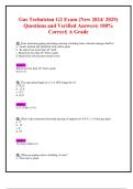 Gas Technician G2 Exam &lpar;New 2024&sol; 2025&rpar; Questions and Verified Answers&vert; 100&percnt; Correct&vert; A Grade