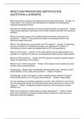 INFECTION PREVENTION CERTIFICATION QUESTIONS & ANSWERS
