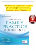 Test Bank for Family Practice Guidelines 5th Edition by Jill C&period; Cash&comma; Cheryl A&period; Glass&comma; Jenny Mullen &vert; Chapters 1-23 &vert; Latest 2025 Update &vert; Verified Answers Included