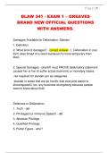 BLAW 341 - EXAM 1 &ndash; GREAVES  BRAND NEW OFFICIAL QUESTIONS  WITH ANSWERS&period;