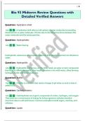 Bio 93 Midterm Review Questions with  Detailed Verified Answers