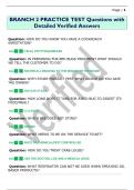 BRANCH 2 PRACTICE TEST Questions with  Detailed Verified Answers