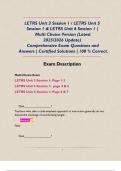   LETRS Unit 3 Session 1 &sol; LETRS Unit 5 Session 1 & LETRS Unit 6 Session 1 &vert;   Multi Choice Version &lpar;Latest  2025&sol;2026 Update&rpar; Comprehensive Exam Questions and Answers &vert; Certified Solutions &vert; 100 &percnt; Correct&period;     Exam Description  Multi Choice Exam  LETRS U
