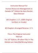 Instructor Manual Human Resources Management in Canada 16th Edition By Gary Dessler&comma; Nita Chhinzer