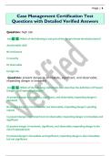 Case Management Certification Test  Questions with Detailed Verified Answers 