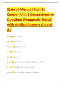 State of Missouri Boat-Ed Course - Unit 1 Comprehensive Questions &lpar;Frequently Tested&rpar; with Verified Answers Graded A&plus;