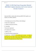 DMEC-CLMS Final Exam Preparation Material  2025&sol;2026 Complete Questions And Correct Answers  &vert;Already Graded A&plus;